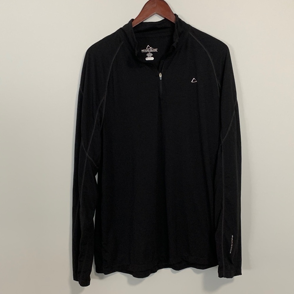 Paradox Merino Wool Blend Long Sleeve 1/4 Zip Shirt Black Size Large